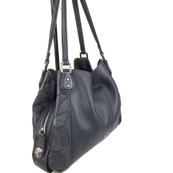 COACH EDIE Patchwork Tea Rose Shoulder Bag - Picture 2 of 11